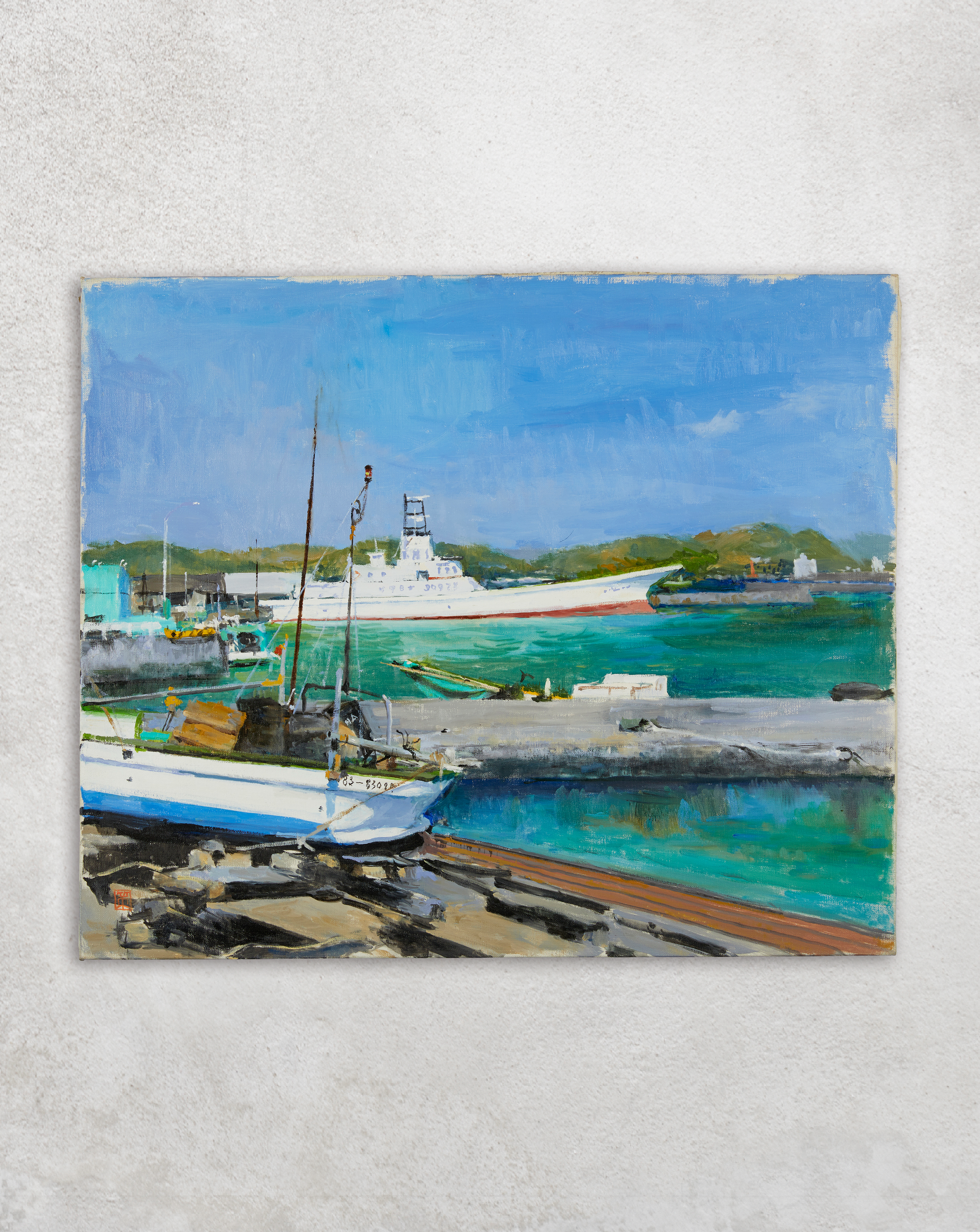 ORIGNIAL Enrico Varriale 夏のアマルフィー港 油彩 ORIGNIAL Enrico ORIGNIAL Enrico Varriale 夏のアマルフィー港 油彩 ORIGNIAL Enrico